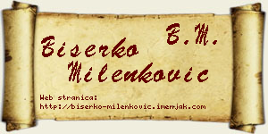 Biserko Milenković vizit kartica